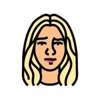 disapproval woman expression color icon illustration vector