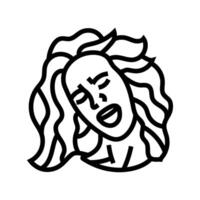euphoria woman expression line icon illustration vector