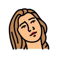 hesitation woman expression color icon illustration vector