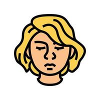 shame woman expression color icon illustration vector