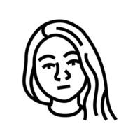 indifference woman expression line icon illustration vector