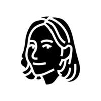 contentment woman expression glyph icon illustration vector