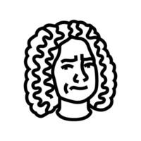 skepticism woman expression line icon illustration vector