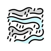 rain and wind hurricane disaster color icon illustration vector