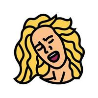 euphoria woman expression color icon illustration vector