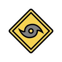 emergency warning hurricane disaster color icon illustration vector