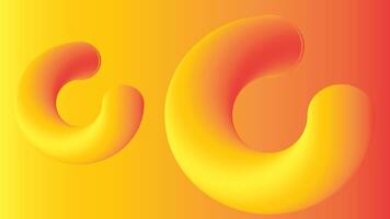 Orange yellow abstract background with curve object vector