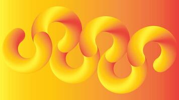 Orange yellow abstract background with curve flow object vector