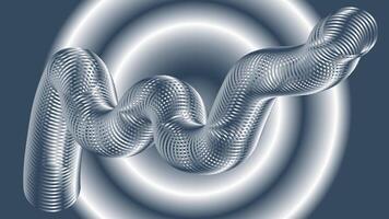 Silver abstract background with wavy pipe of circles vector