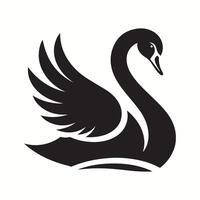a black swan on a white background vector