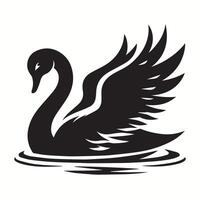 a black swan on a white background vector