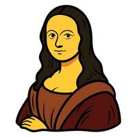 Mona Lisa cartoon white background vector