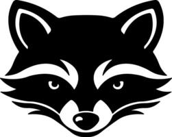black raccoon head without background vector