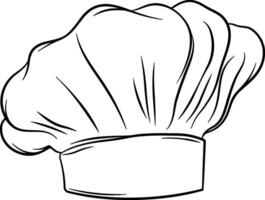 chef hat in black outline without background vector
