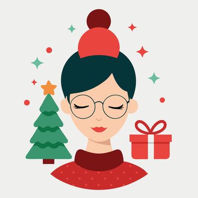 a Christmas themed illustration of a messy
