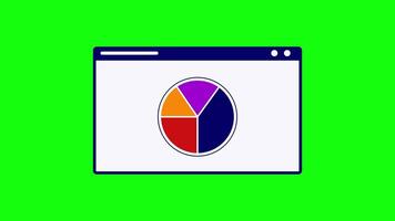 Animated pie graph in green screen background, footage chart animation suitable for infographics about statistics, business, business plans and market sales. video