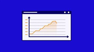 Business chart animation, animated graph up is suitable for presentations of financial reports, profit statistics and business development. video