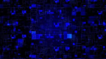 Animated Digital data visualization in dark blue background, suitable for visualization of circuit boards, technology, digital products, Network Connections, and Futuristic Cyberspace. video