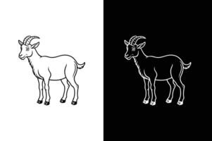 Goat Black Line Icon. Simple Farm Animal Pictogram for Web and Apps vector
