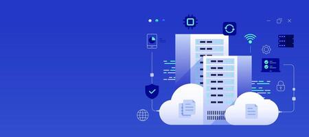 Cloud Data Center Banner illustration vector