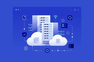 Cloud data center, Cloud computing concept illustration vector
