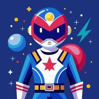 A cartoon character in a space suit vector