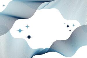 Sonic wave Blue line with stars on a white background, lighting effects, and luxury design style. vector