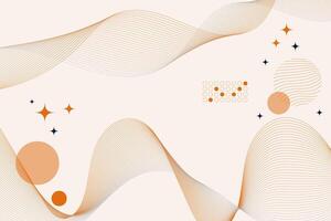 Orange wave lines abstract motion with geometric on a light background vector