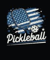 American flag Pickleball t shirt design , pickleball lover vector