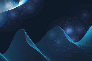 Abstract wave blue line on a dark background, lighting effects, and luxury design style. vector