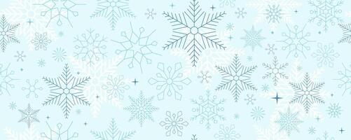 blue winter banner background with snowflake vector