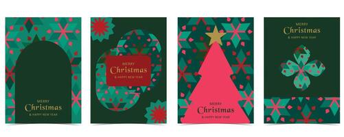 Green Christmas festival background with geometric style. for a4 vertical design vector