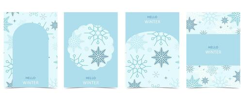 blue winter banner background with snowflake for horizontal design vector