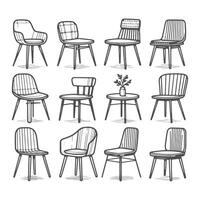 Refined Minimalist Chairs for Sophisticated Spaces vector
