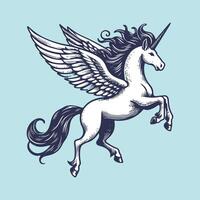 Legendary Unicorn Standing Tall in Enchanted Breeze vector