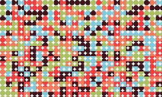 Abstract geometric pattern with colorful overlapping circles in red, green, blue, and black tones creating a modern, vibrant, and dynamic design background, perfect for digital and print art vector