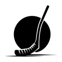 Hockey stick and ball icon on white background vector