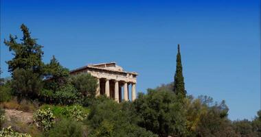 Panoramic View Of The Ancient Agora In Athens video