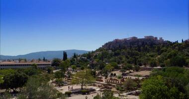 Panoramic View Of The Ancient Agora In Athens video