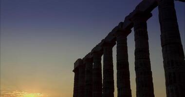 Panoramic View Of The Temple Of Poseidon In The Summer Afternoon video