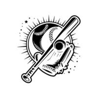 Baseball logo with bat and ball vector