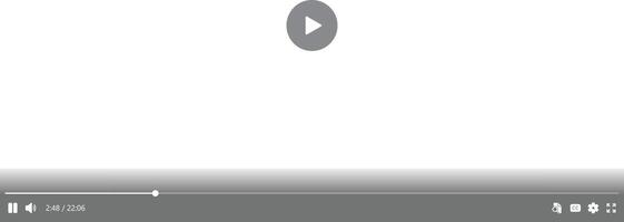 Multimedia player with play button, play window with navigation icons, streaming on internet, modern social media player interface template live digital stream vector