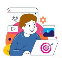 Digital marketing concept illustrations. Modern flat design illustration of Data Analysis. vector