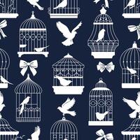 Birdcages with Bows Pattern vector