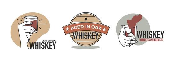 Whiskey Label Collection Set vector