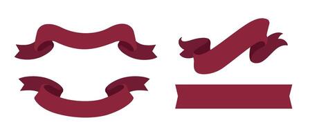 Red Ribbon Banner Set vector