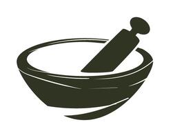 Minimalist Mortar and Pestle Illustration vector