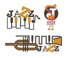 Jazz Music Event Logos vector