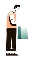 Man Shopping for Fresh Vegetables vector
