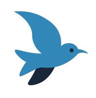 Blue bird simple icon vector